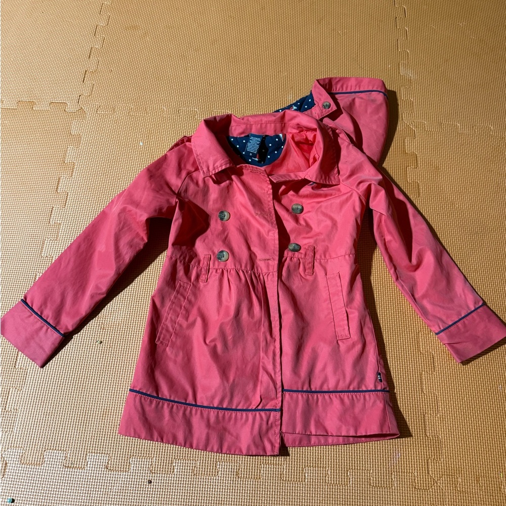 Nautica Pink Kids Raincoat with Button Accents